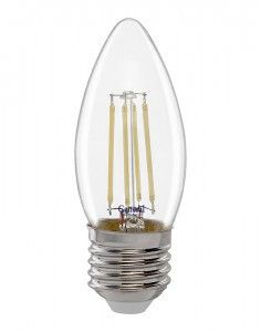 Светодиодная LED лампа General филамент свеча E27 12W 4500K 4K 35x98 (нитевидная), празрачная GLDEN-CS-12-230-E27-4500 #1