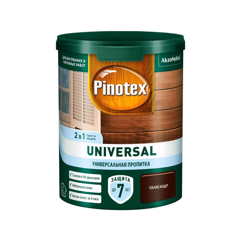 Пропитка Pinotex Universal 2 в 1 Палисандр 0,9л #1