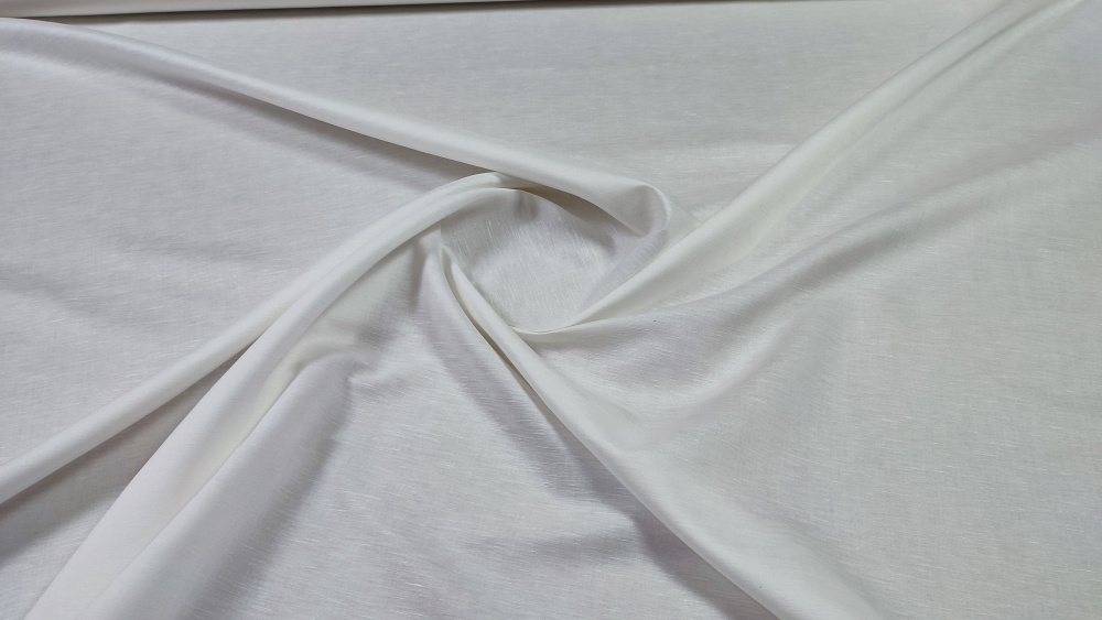 Лен с вискозой ткань для одежды белая (135г/м) #1