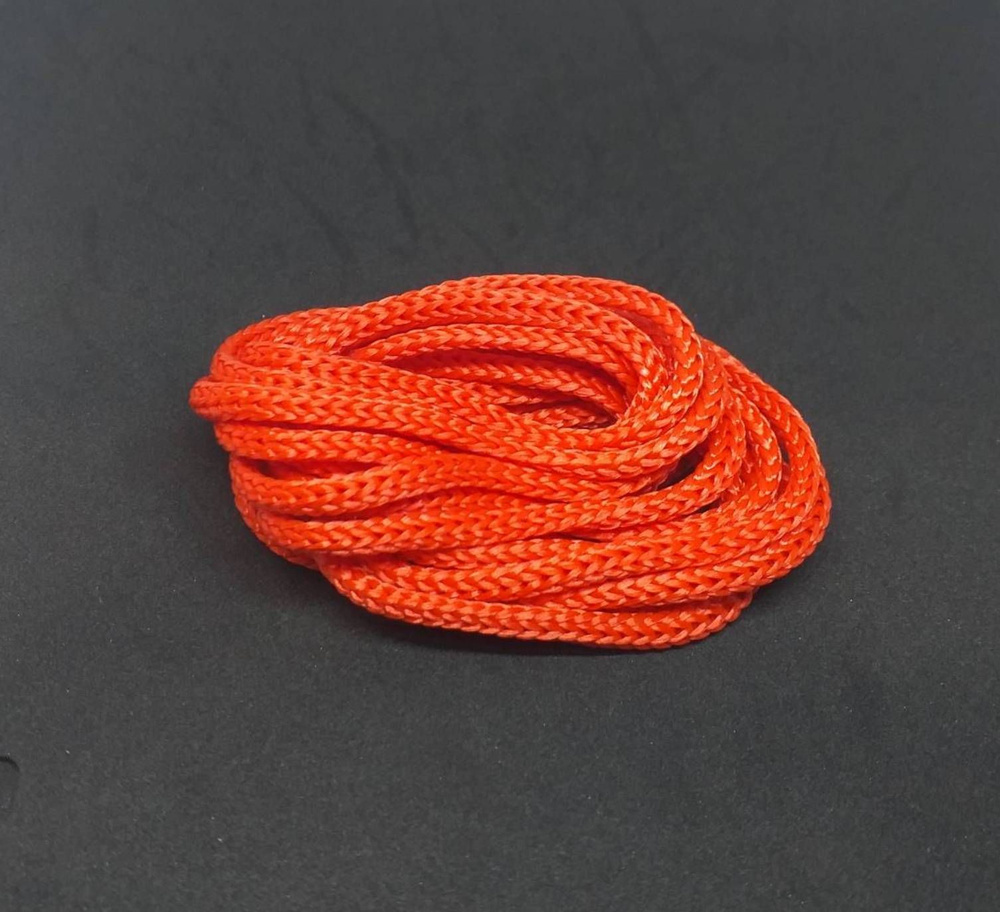 Шнур шелковый плетеный красный 4 мм ок.3х метров #1