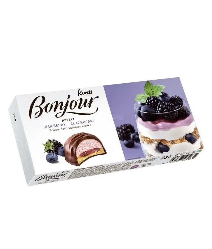 Десерт Bonjour черника-ежевика глазированный, 232 г #1