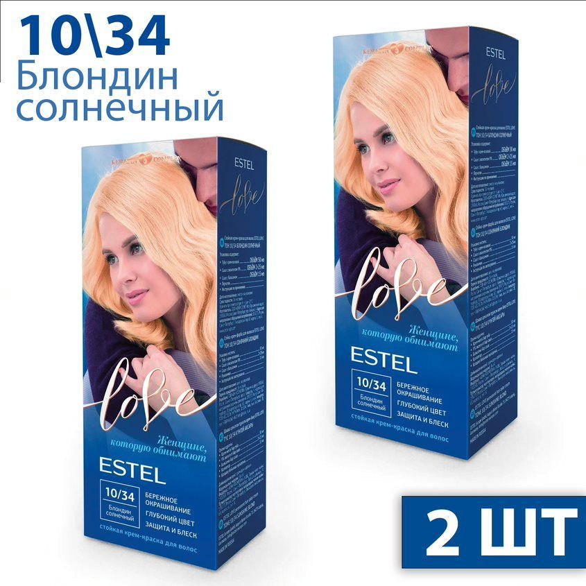 Estel Love Стойкая крем-краска для волос тон 10/34 Блондин солнечный EL10/34 2 шт  #1