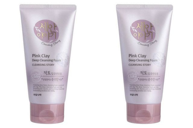 Welcos Kwailnara Пенка для умывания с розовой глиной Cleansing Story Deep Cleansing Foam, Pink Clay, #1