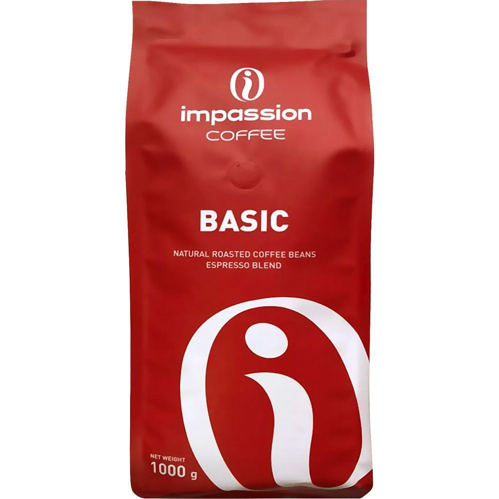 Свежеобжаренный кофе в зернах IMPASSION Basic (1 кг) - 60% арабики / 40% робусты средней обжарки для #1