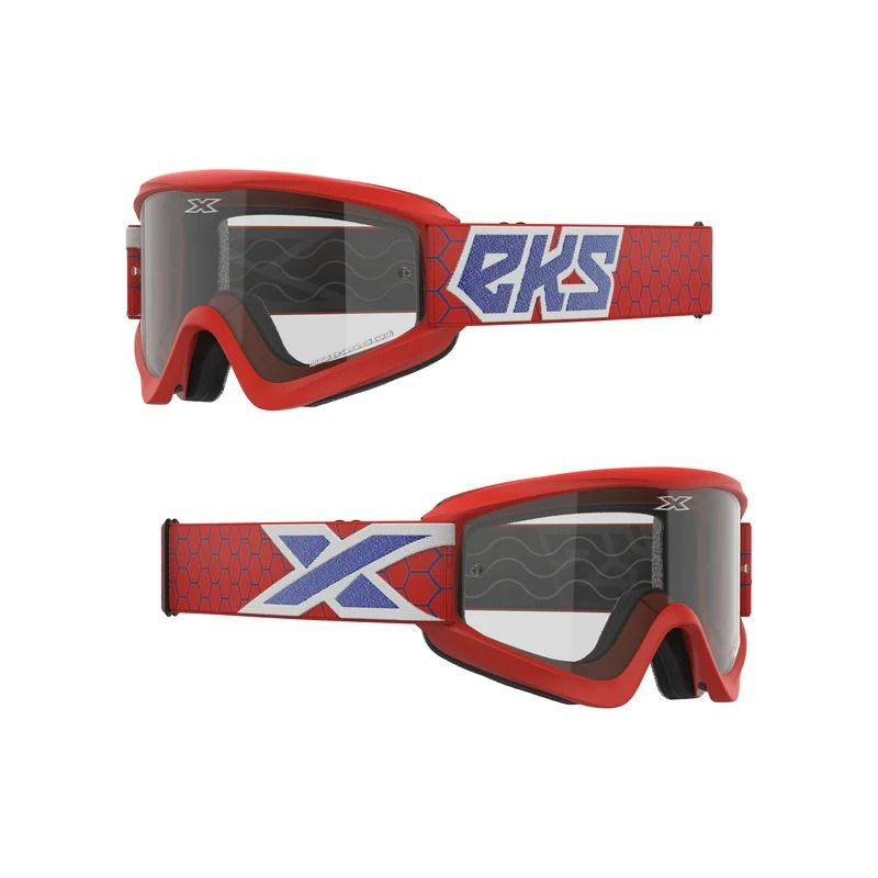 Мотоочки EKS (X) BRAND GOX Flat Out Goggle Red/White/Blue Metallic - Clear Lens #1