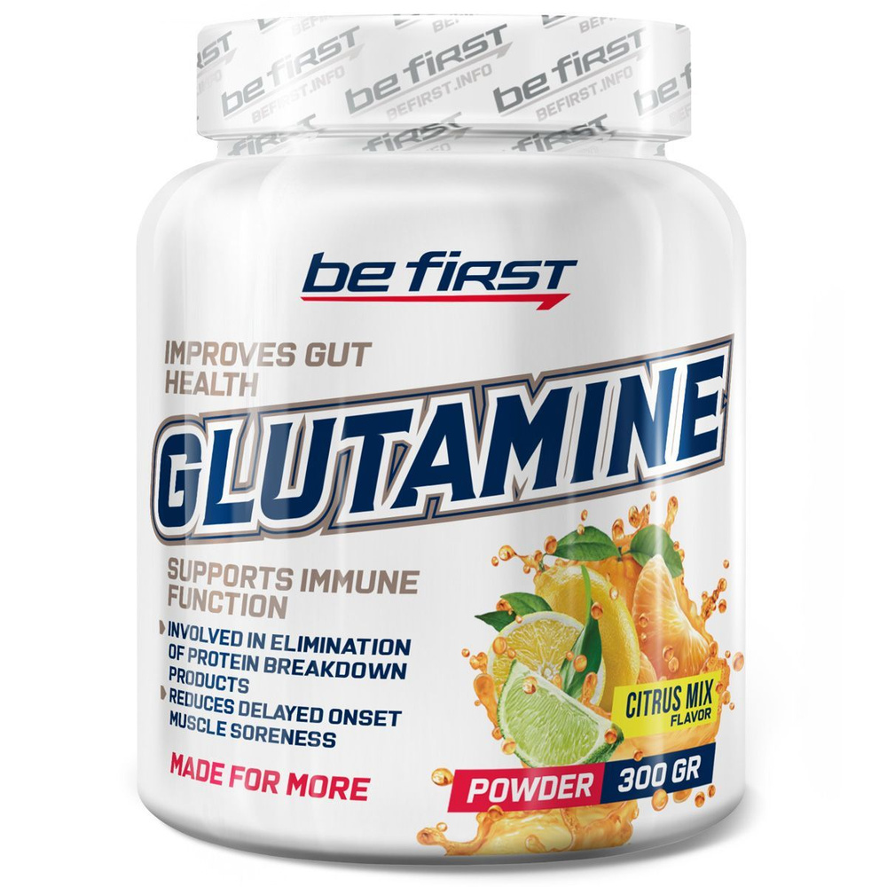 Аминокислота глютамин Be First Glutamine Powder 300 г Цитрусовый микс  #1