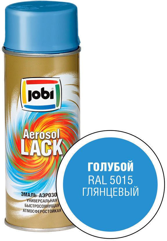 JOBI Аэрозольная краска Быстросохнущая, Глянцевое покрытие, 0.4 л, 0.4 кг, голубой  #1