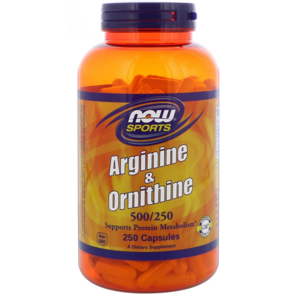 NOW Arginine + Ornithine, L-Аргинин 500 мг + L-Орнитин 250 мг (989 мг) #1