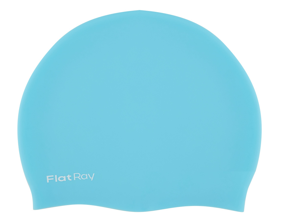 Шапочка для плавания Flat Ray Silicone Swim Cap, цвет Голубой. #1