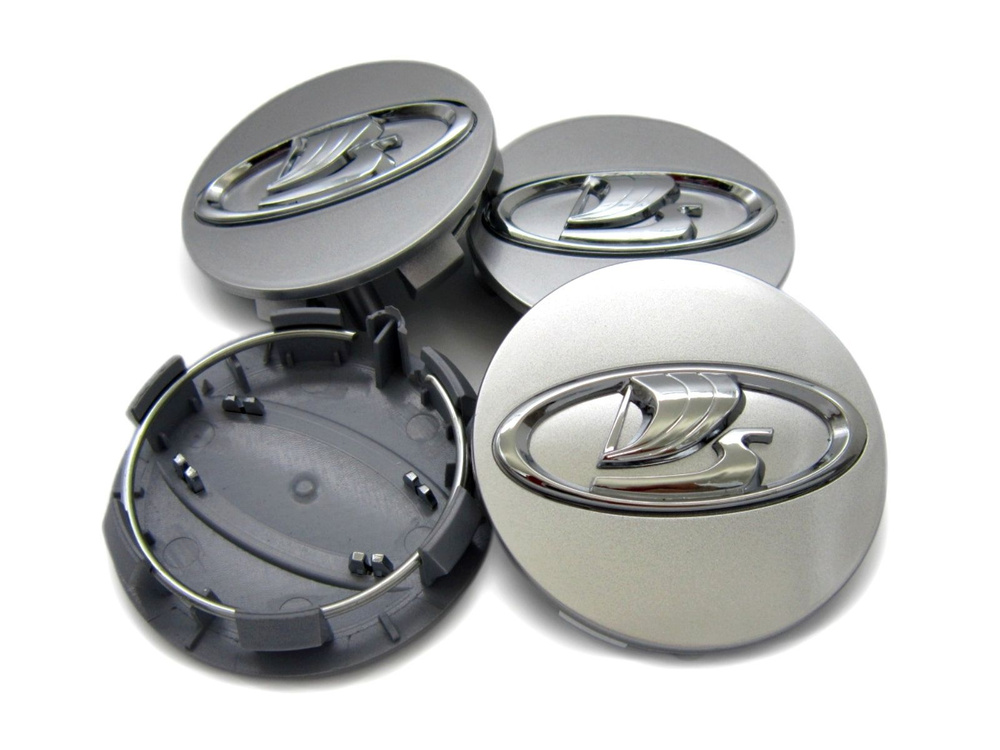 Колпачки заглушки на литые диски Лада 58/50/11, silver, комплект 4 шт.  #1