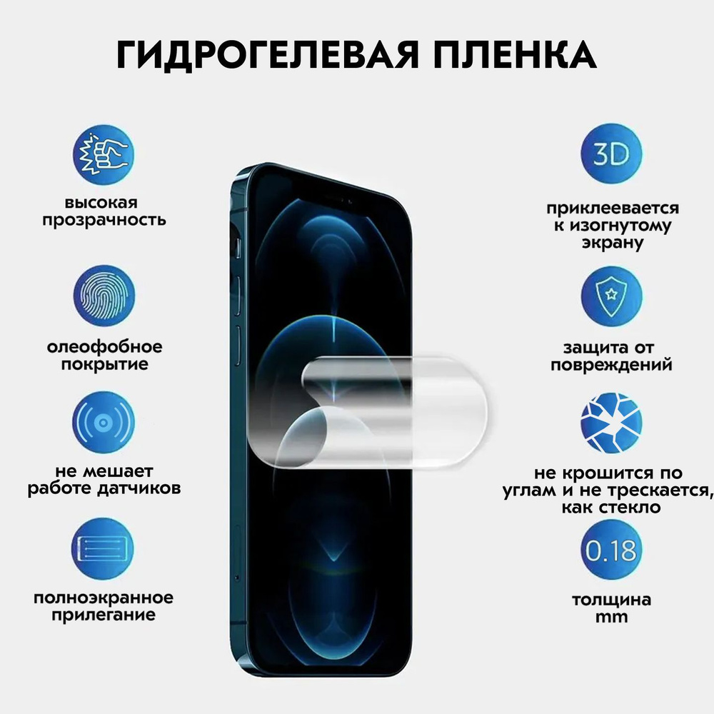 Гидрогелевая защитная плёнка (не стекло) iPhone 13 / 13 Pro / 14 #1