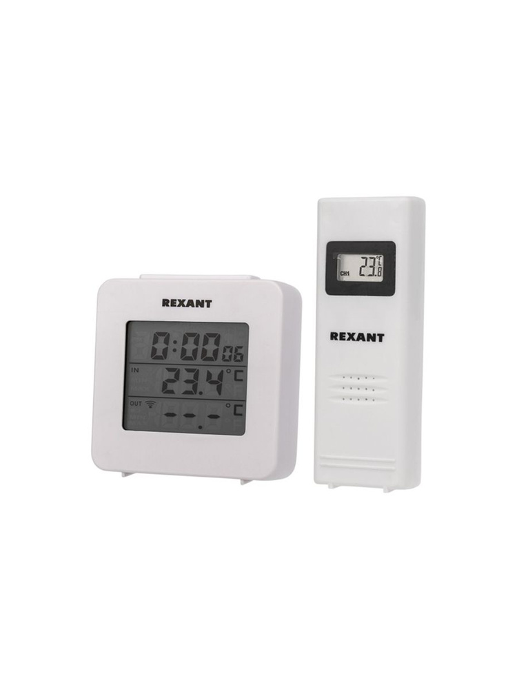 Электронный термометр с часами и беспроводным выносным датчиком  #1