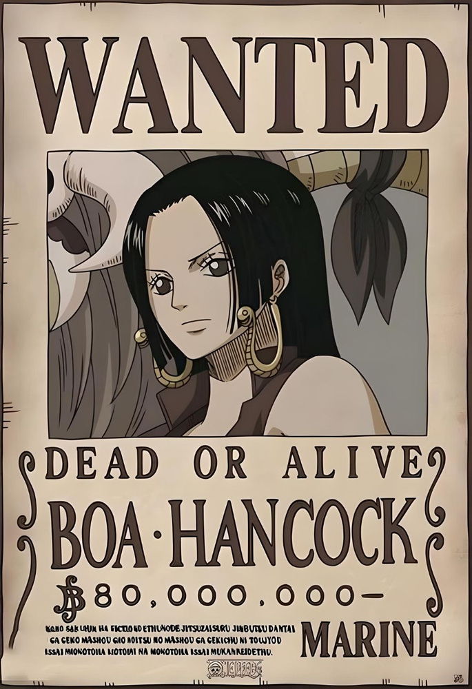 Постер Плакат One Piece Ван Пис Розыскные Листовки Wanted Boa Hancock  #1