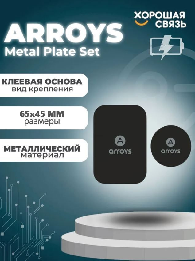 Набор пластин для магнитных держателей Arroys Metal Plate Set #1