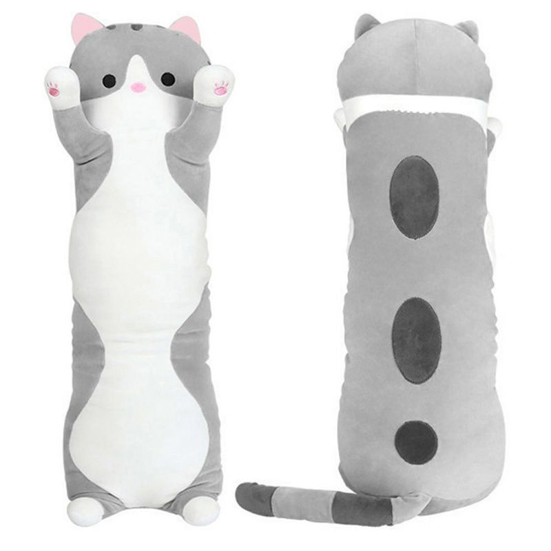 Мягкая игрушка "Кот батон" 90 см / Антистресс, кот обнимашка, игрушка-подушка, серый  #1
