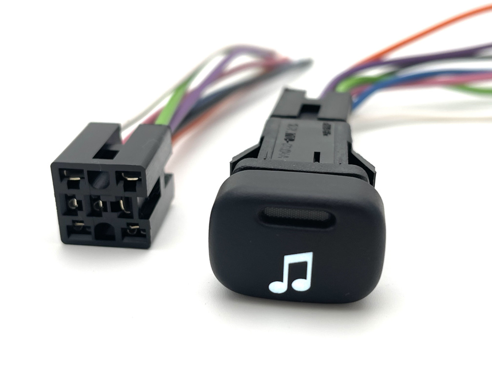 Кнопка включения музыки белая с синим индикатором + разъем подключения ...