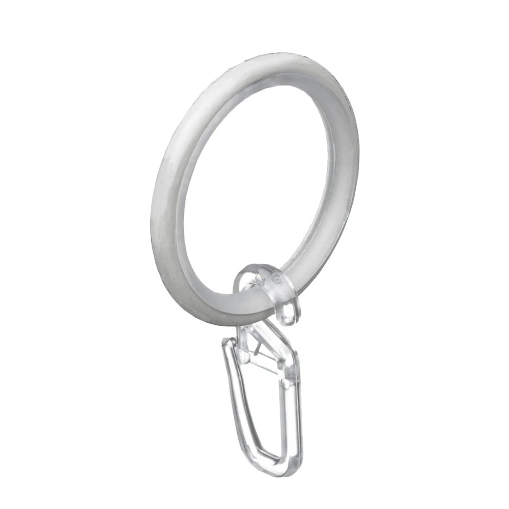 Кольцо с крючком, металл, цвет белый, 28 мм, 10 штук #1