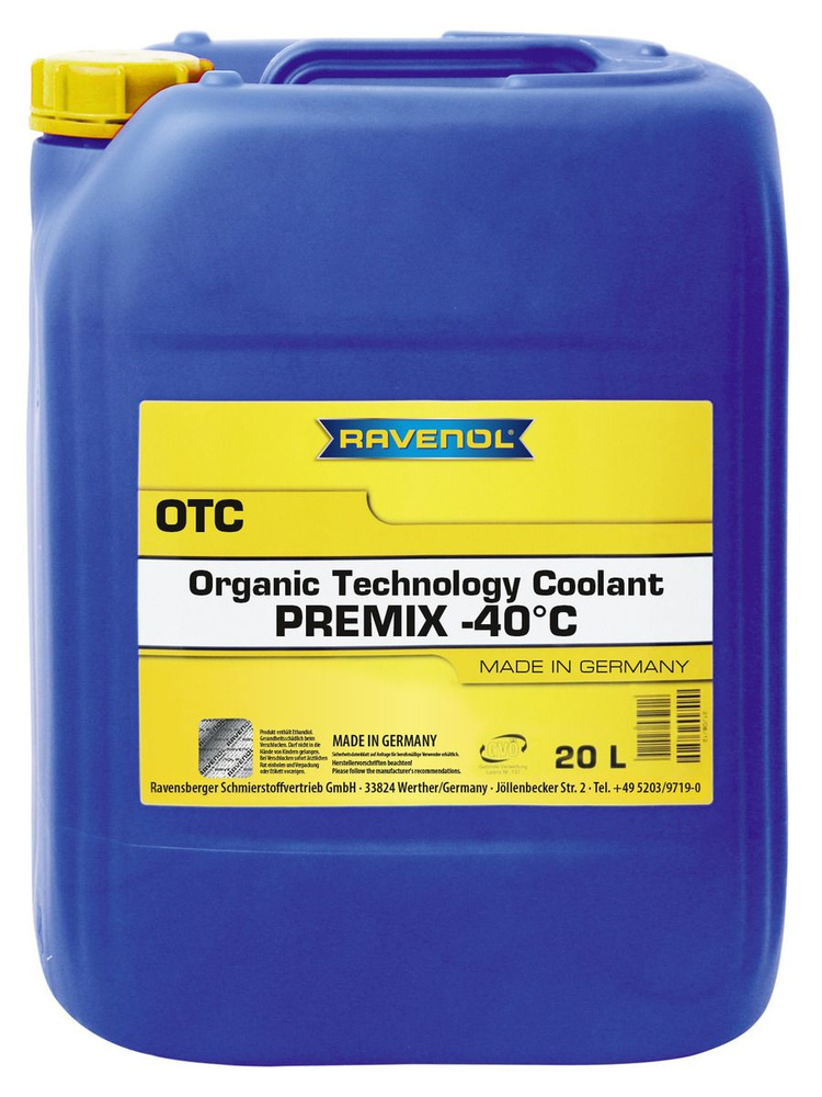 Антифриз RAVENOL OTC Protect C12+ Premix -40C (готовый), 20 литров #1