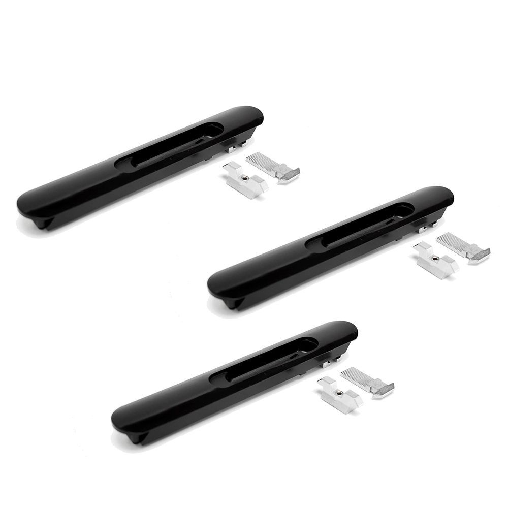 Ручка-защёлка для раздвижных окон Provedal чёрная RAL 9005 (скрытый монтаж) - 3 штуки  #1
