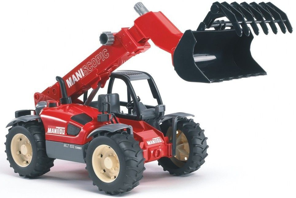 Машинка Bruder Погрузчик колёсный Manitou MLT 633 с телескопическим ковшом Брудер, 02-125  #1