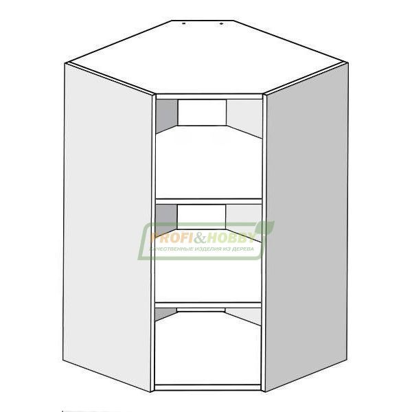 Корпус навесной для кухни 61х61х96 см / шкаф угловой с 2 полками  #1