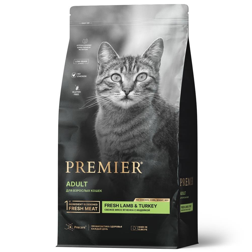 Корм сухой для кошек Premier Cat Lamb&Turkey Adult (Свежее мясо ягнёнка с индейкой) 400гр  #1