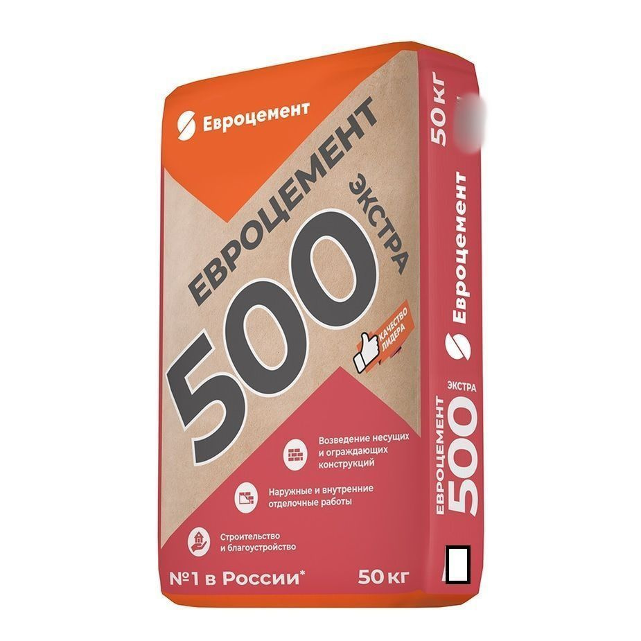 Цемент Евроцемент М500 Д0 ЦЕМ I 42,5 50 кг #1