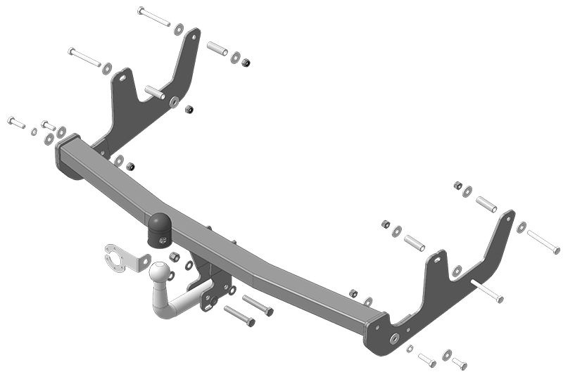 Фаркоп АвстоСтандарт Renault Sandero 2008-2014 (оцинк. Шар)(паспорт и сертификат в комплекте)(без электрики) #1