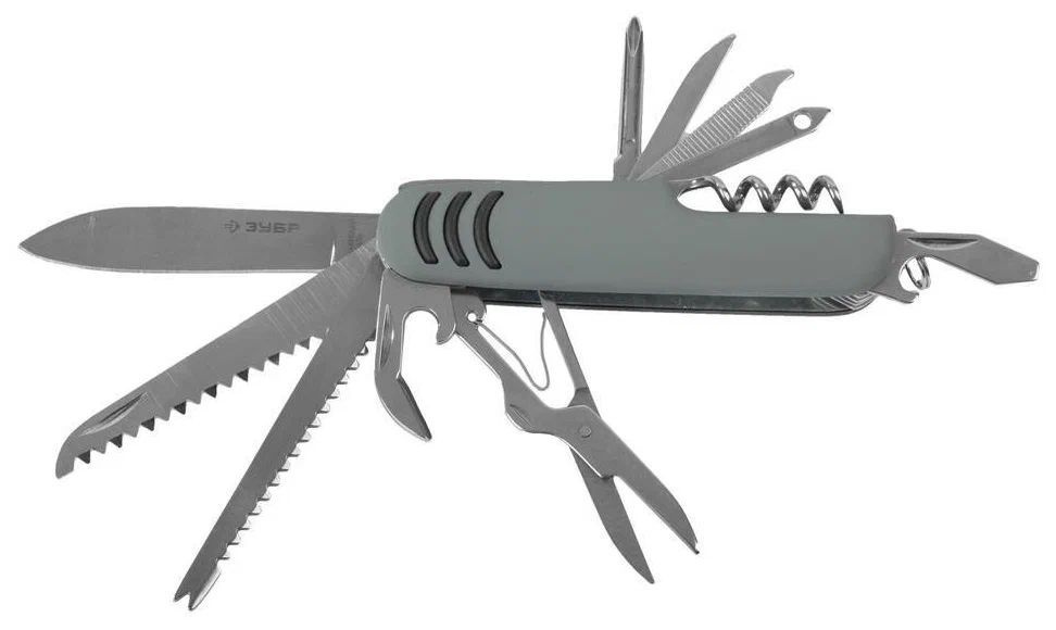 Многофункциональный нож ЗУБР 12 в 1, складной, обрезиненная рукоятка 90 мм (47780)  #1