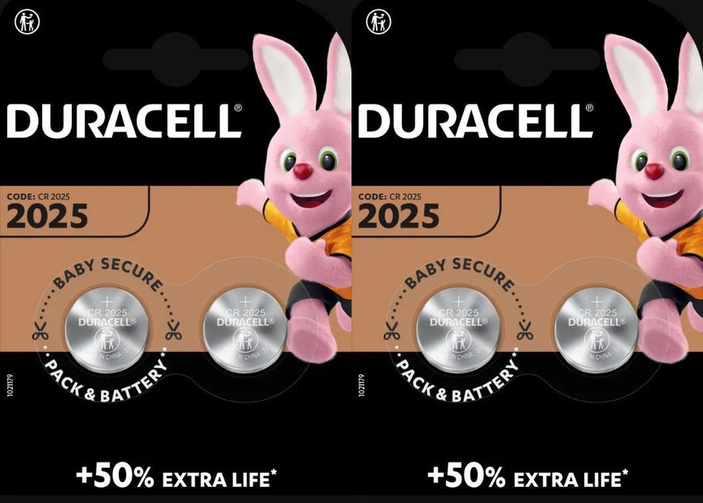 Duracell Батарейка CR2025, Литиевый тип, 1,5 В, 4 шт #1