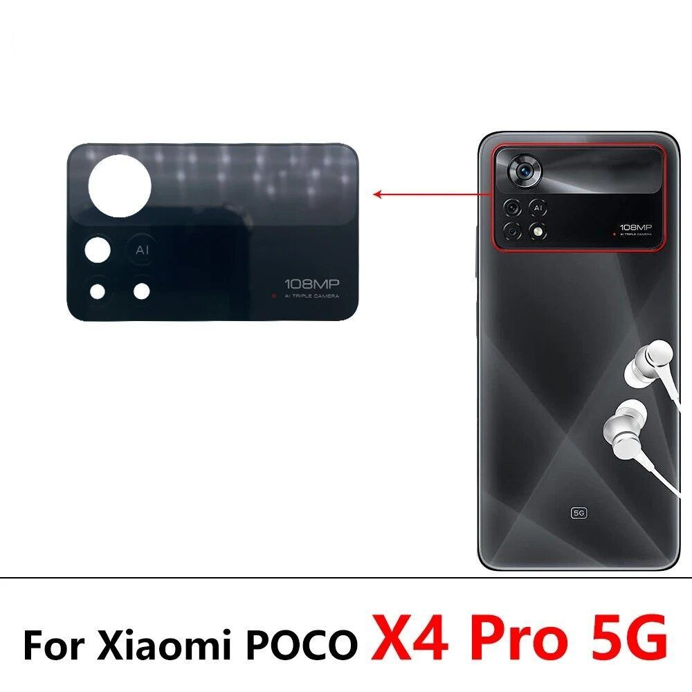 Стекло камеры для Xiaomi Poco X4 Pro 5G Черный #1