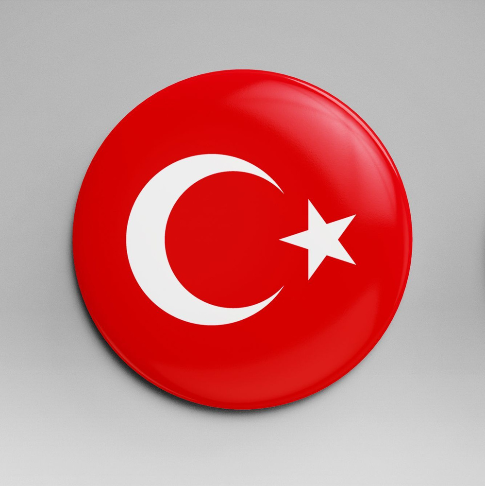 Зеркало карманное 58 мм флаг Турция #1