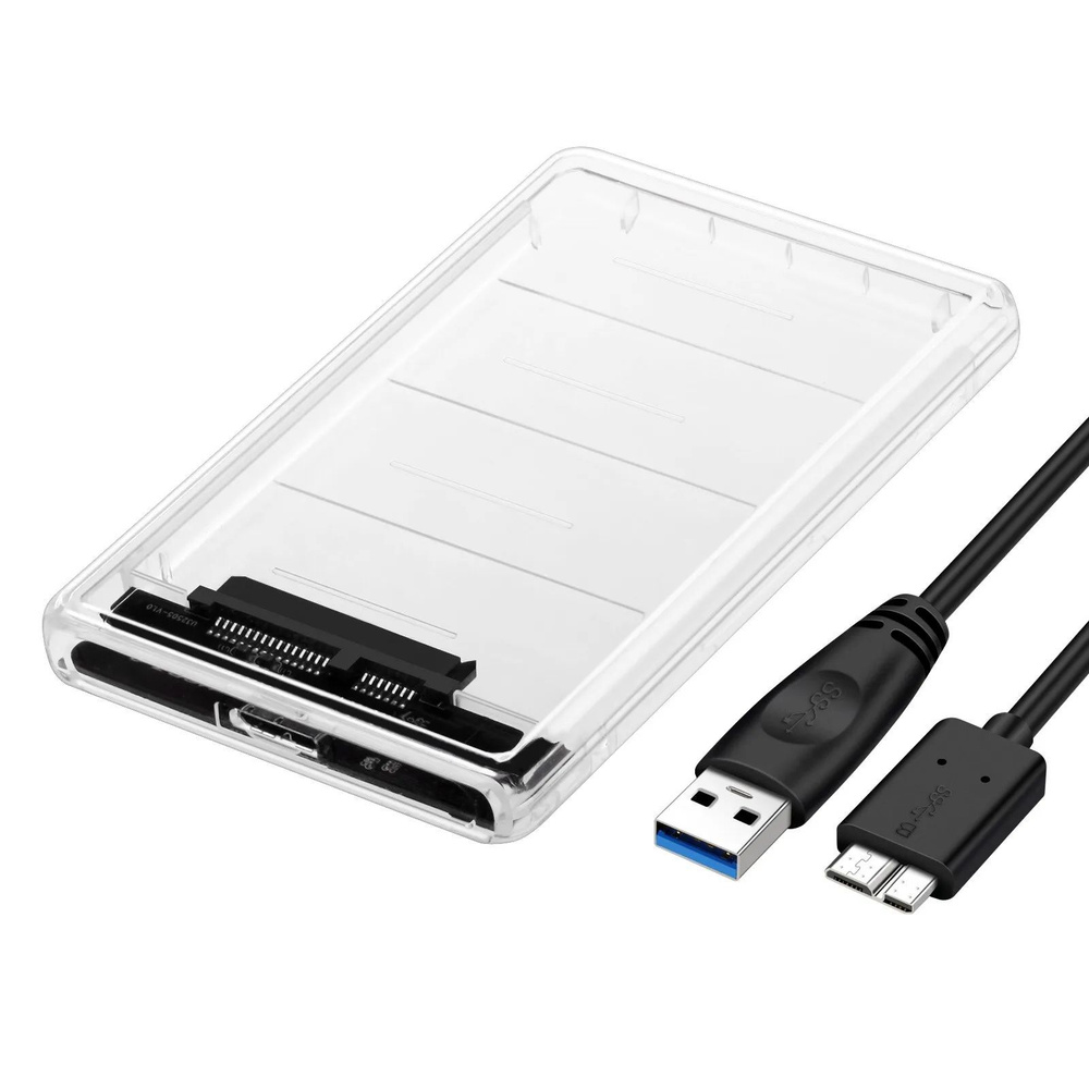 Внешний корпус для жесткого диска 2.5" SATA USB 3.0 прозрачный кейс для HDD  #1