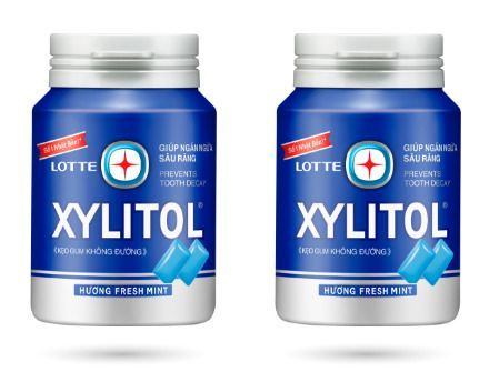 Жевательная резинка без сахара LOTTE Xylitol "Fresh Mint" освежающая мята, в банке 55,1г, 2 шт.  #1