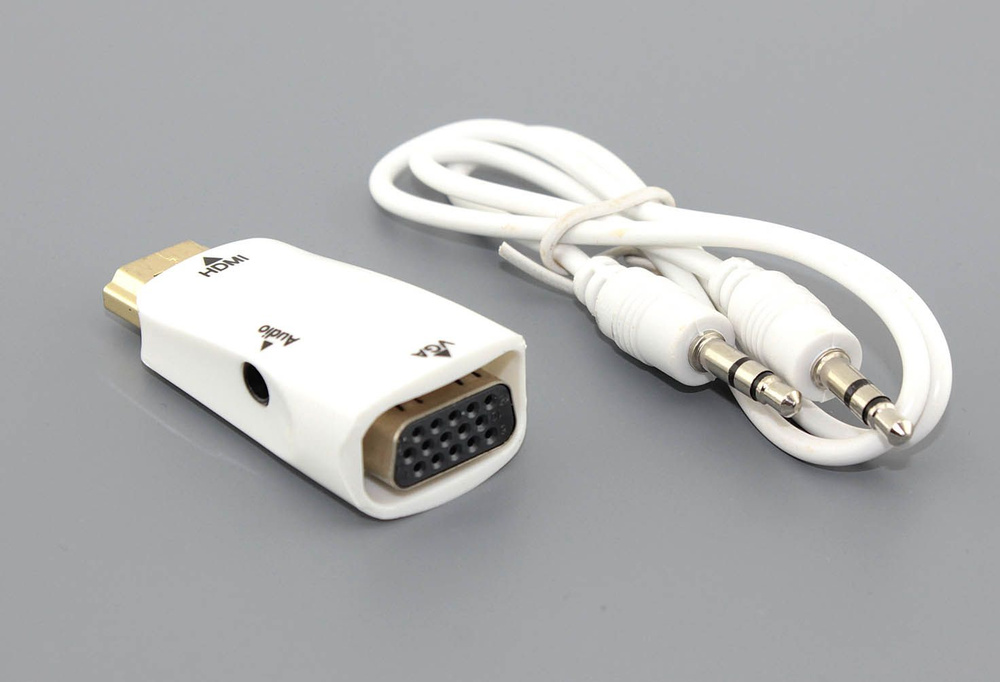 Переходник HDMI на VGA c аудио белый - купить с доставкой по выгодным ...
