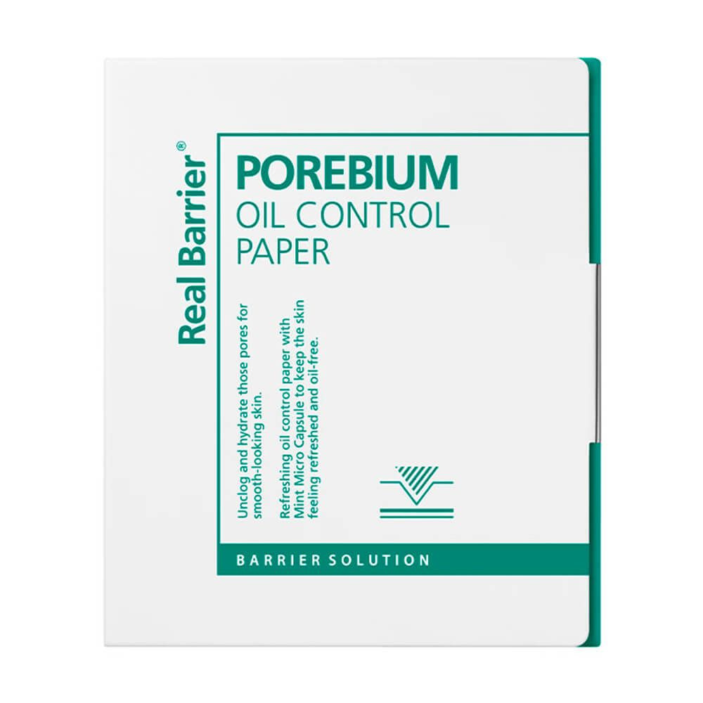 Матирующие салфетки от жирного блеска с мятой Real Barrier Porebium Oil Control Paper Корея  #1