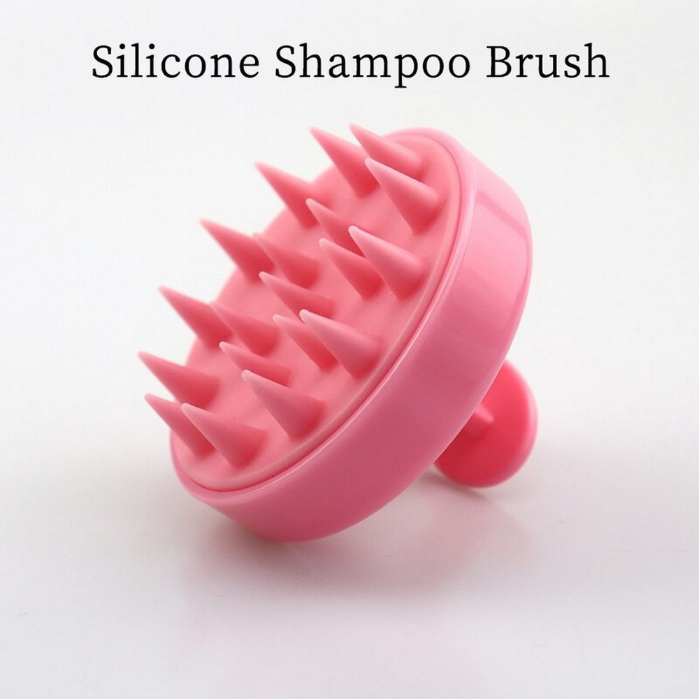 Силиконовая массажная щетка для волос и мытья головы #1