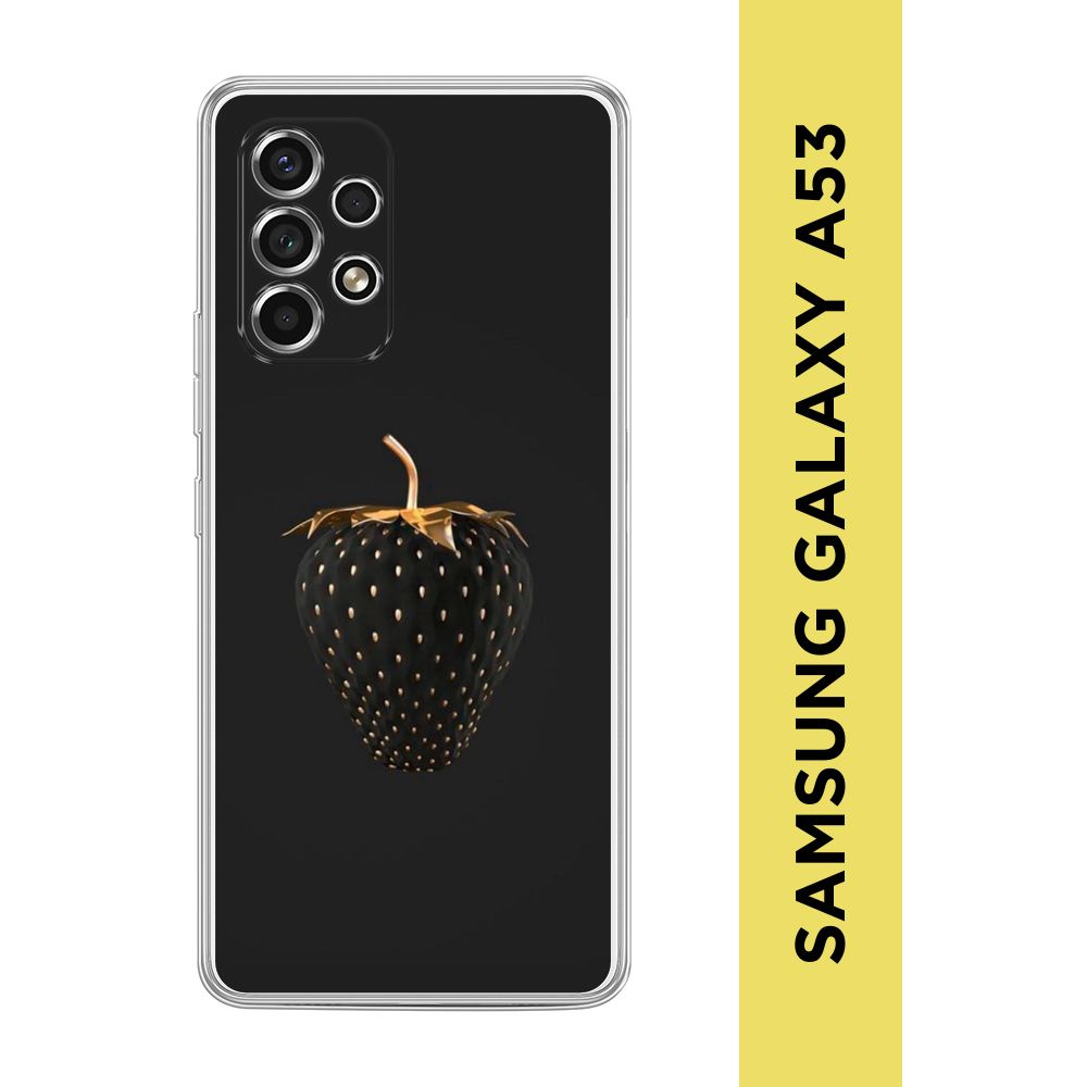Силиконовый чехол на Samsung Galaxy A53 5G / Самсунг А53 5G "Черно-золотая клубника"  #1
