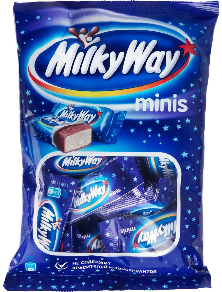 Батончик Milky Way Minis шоколадный с суфле, покрытый молочным шоколадом, 176г  #1