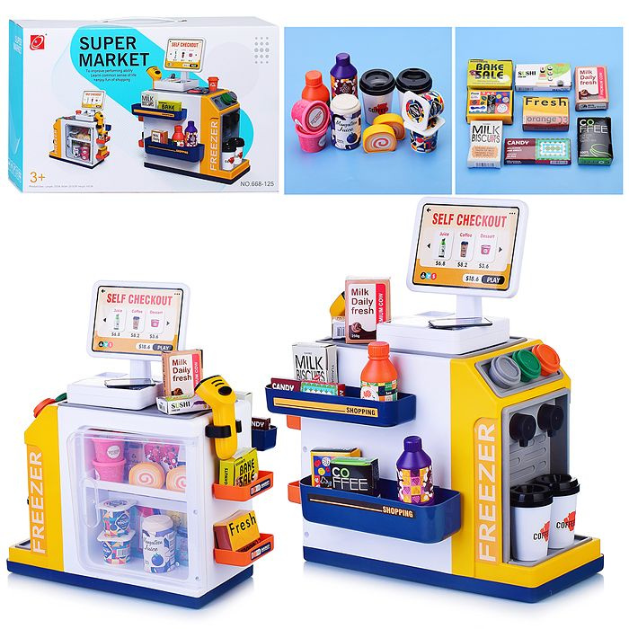 Касса детская игрушечная / Игровой набор супермаркет "Мини-касса" (46 предметов) в коробке 668-125 UralToys #1