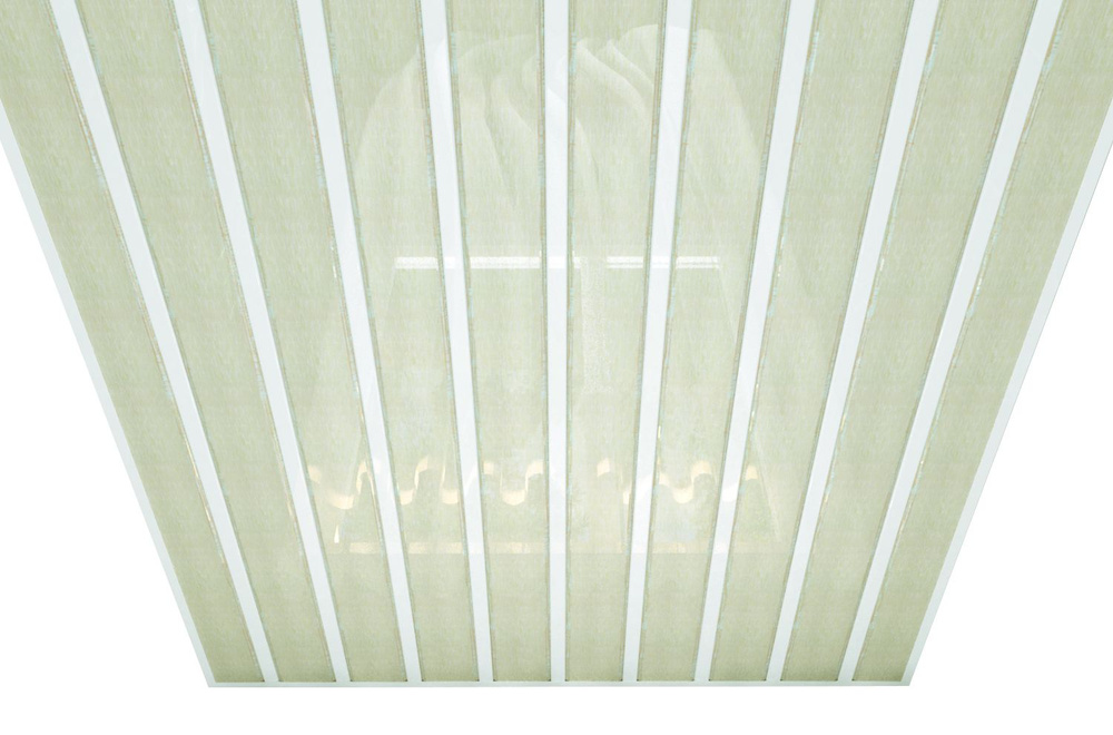 Комплект реечных потолков Mr.Tektum Classic 84R 2x4 м карамель, белый глянцевый  #1