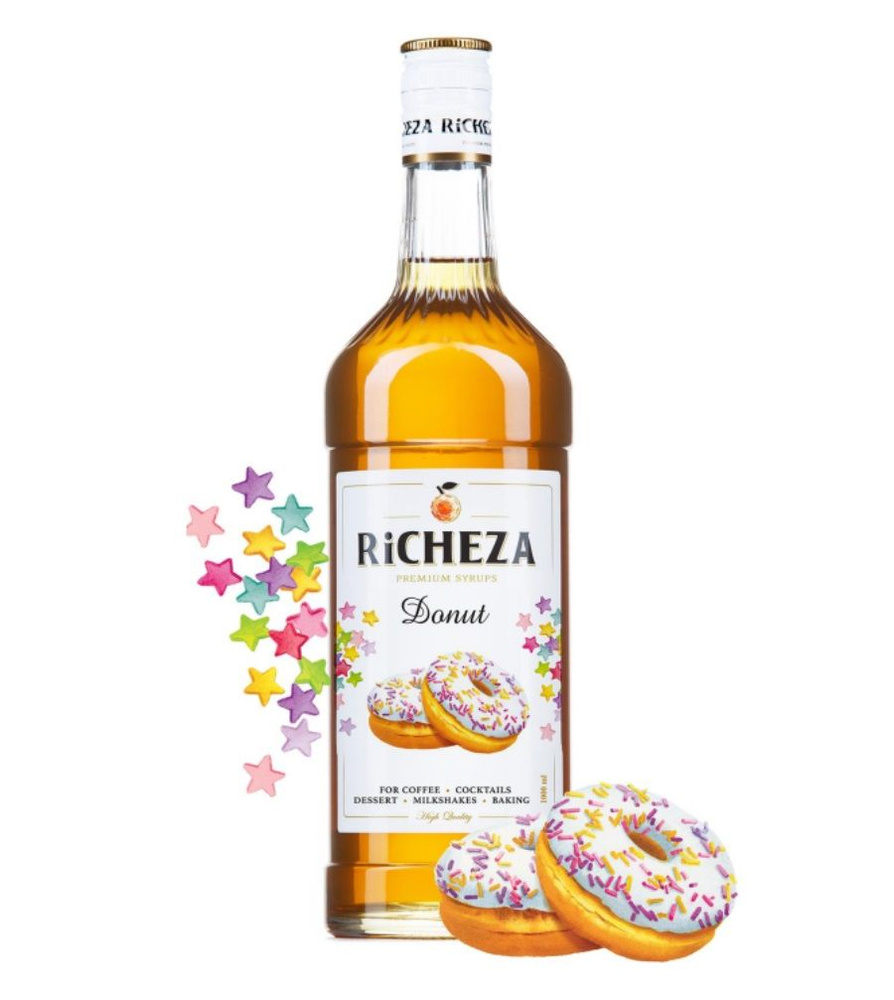 Сироп RICHEZA Пончик для кофе, коктейлей, десертов, выпечки и мороженого, 1 л  #1