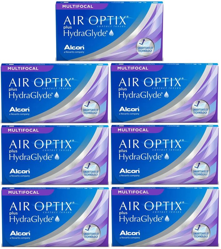 Air Optix Plus HydraGlyde Multifocal +1.00 / HIGH (высокая аддидация) / 14.2 / 8.6, 21 штука (7 пачек #1