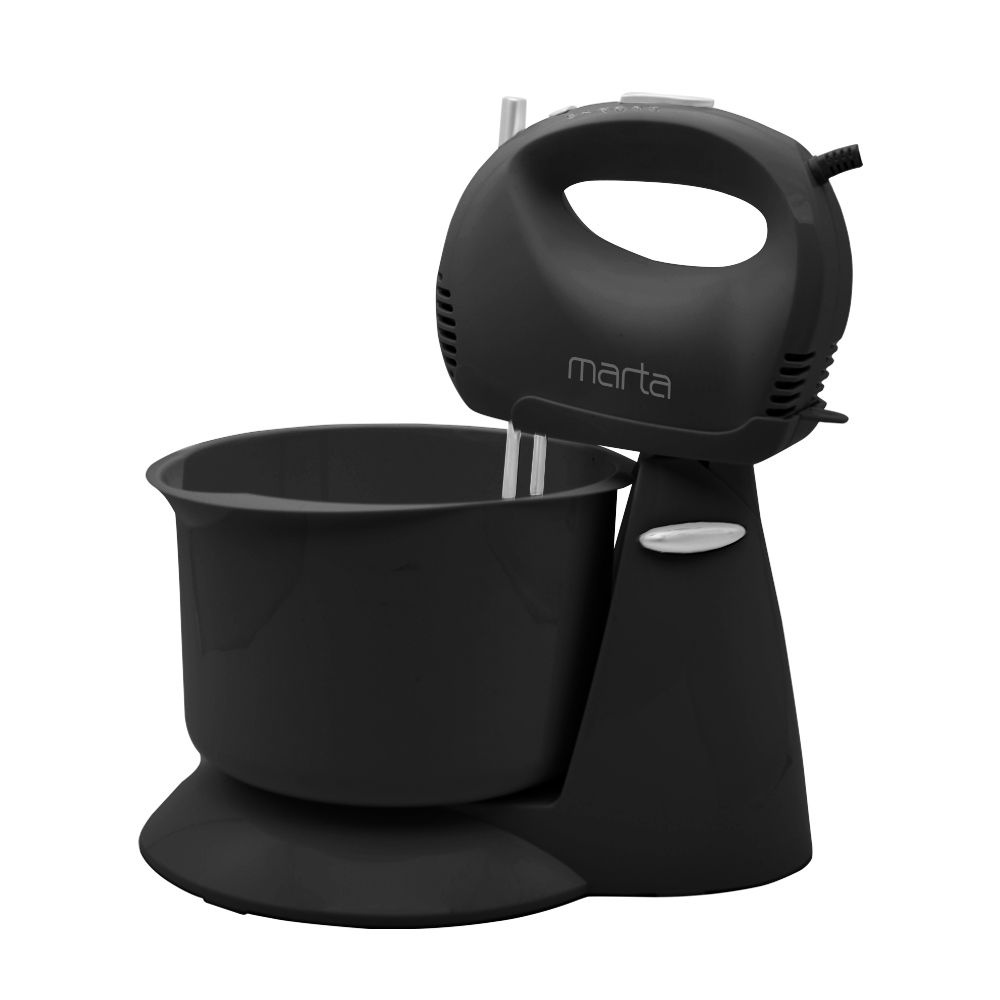 Миксер ручной MARTA MT-MX4901B кухонный с чашей 2000Вт, черный жемчуг  #1