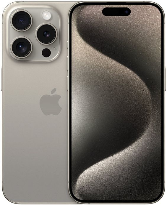 Apple Смартфон iPhone 15 Pro Natural Titanium/Титановый бежевый (Sim+eSim) 8/256 ГБ, темно-бежевый  #1