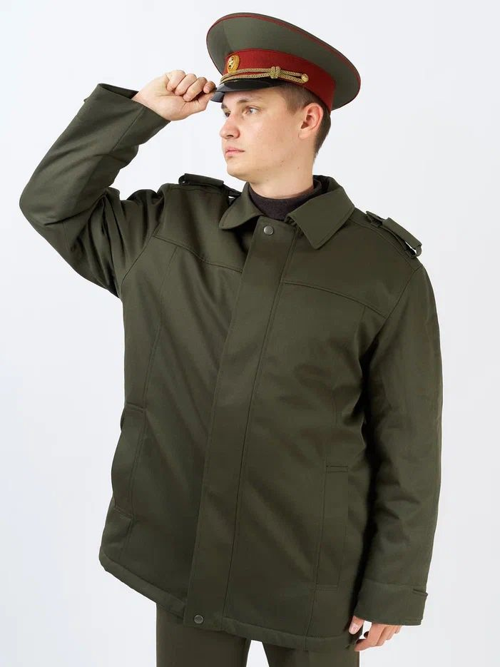 Куртка мужская демисезонная защитного цвета. Бушлат для военнослужащих  #1