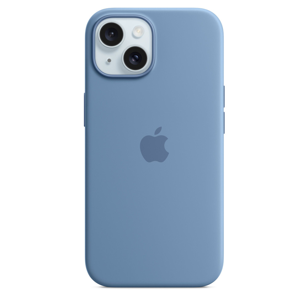 Чехол силиконовый МagSafe для iPhone 15 Winter Blue с анимацией NFC, Silicone case magsafe для Айфон #1