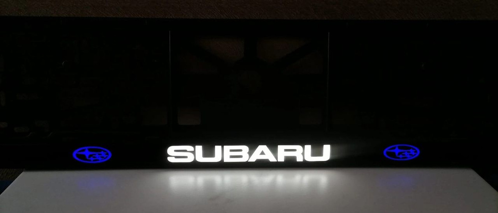 Рамка номера со светодиодной LED подсветкой с логотипом для автомобиля,SUBARU,тюнинг авто,рамка гос номер, #1