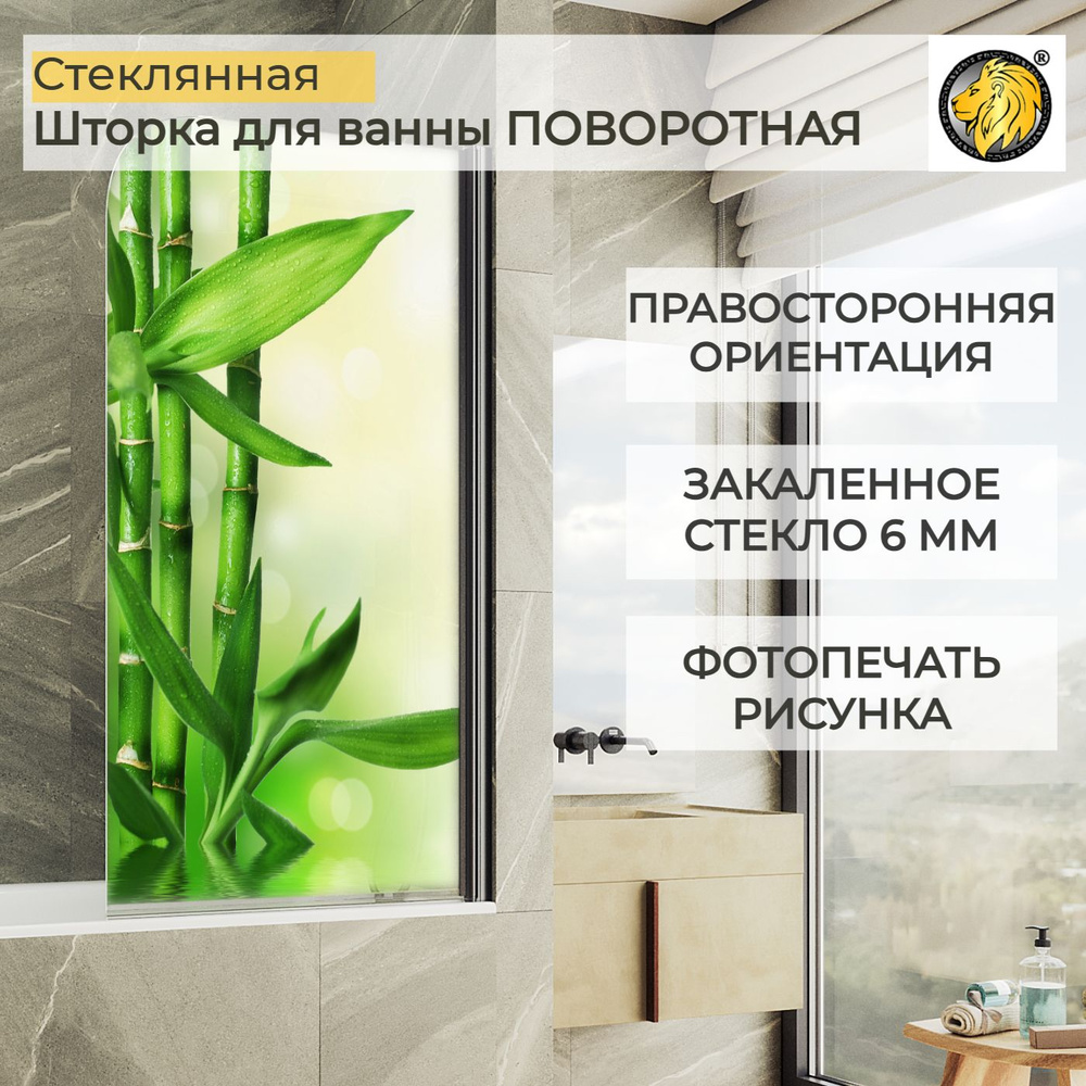 Душевая шторка стеклянная распашная правосторонняя MaybahGlass (ФПП-018 ...