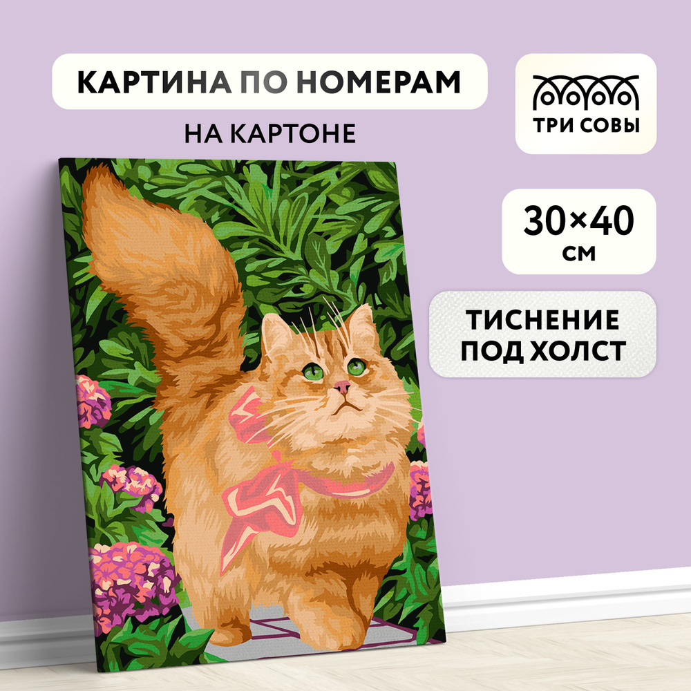 Картина по номерам, 30 x 40, ETS28, "Прогулка по саду. Кот.", набор для раскрашивания, раскраска  #1